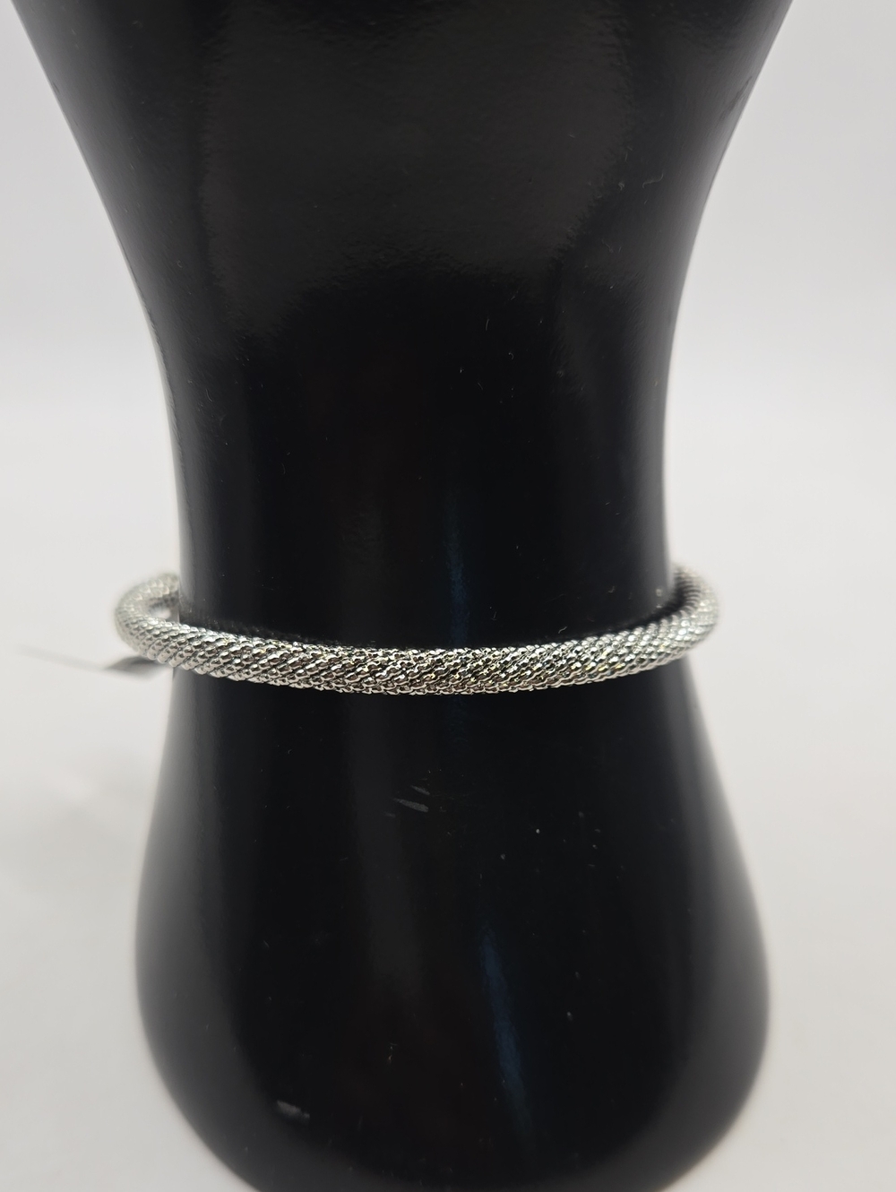 NEW Banana Republic Silver Mesh Open Cuff Bracelet with Polished End Caps - Picture 2 of 3